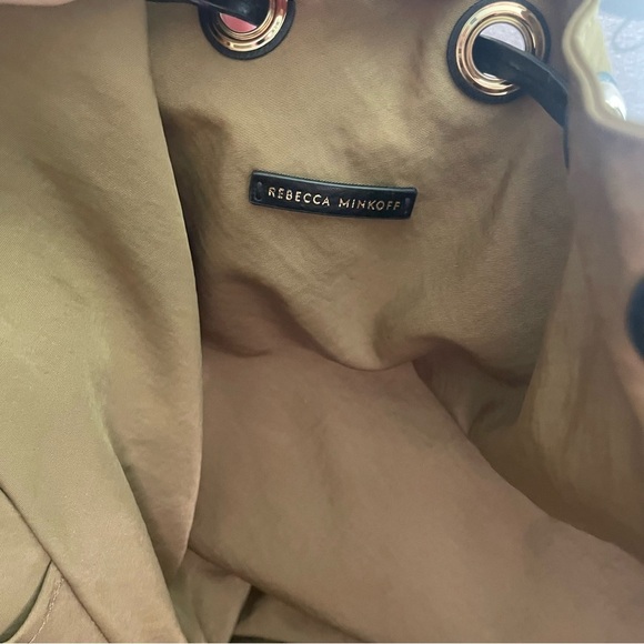 Rebecca Minkoff Nylon Mab Large Drawstring Shoulder Tote Military Tan Brown - Picture 8 of 16